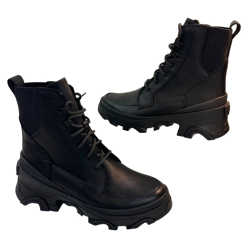 SOREL Women's Leather Black Brex Lace-Up Boots Size: 8.5 Waterproof NWT
